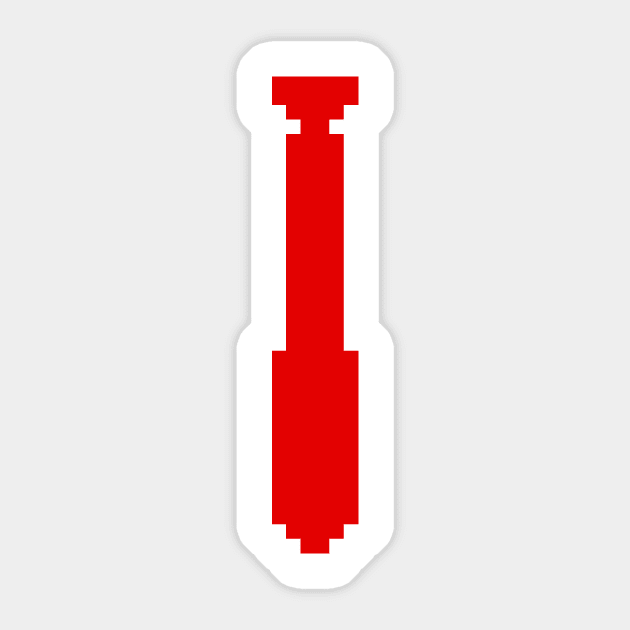 8bit Tie - RED Sticker by ControllerGeek